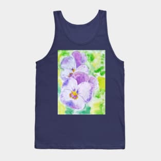 African Violets in watercolor Tank Top